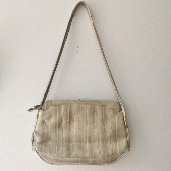 *sold* Vintage grey and gold shoulder bag, retro purse - Picture 7 of 9